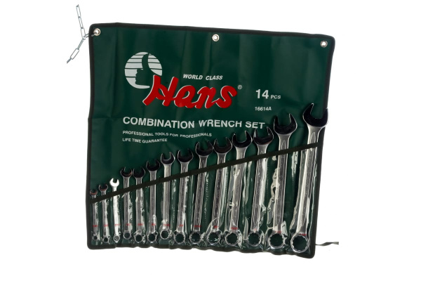 Набор дюймовых комбинированных ключей 14 предметов Hans 16614A