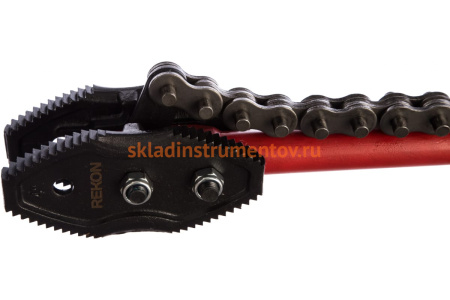 Двуконцевой двусторонний цепной трубный ключ REKON до 4" 029004