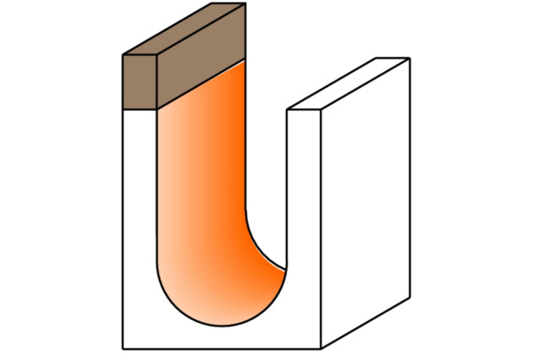 Фреза пазовая радиусная (12.7х31.7 мм; R 6.35 мм; S 12 мм; HW) CMT 914.627.11
