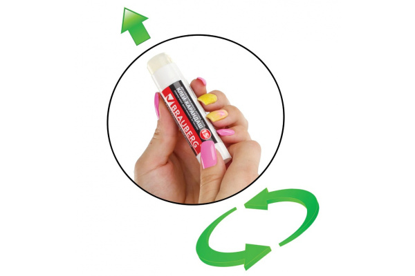 Клей-карандаш BRAUBERG Crystal прозрачный, 15 г 224337