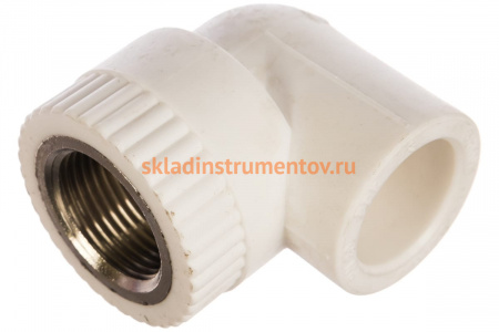 Комбинированный уголок Энкор PPRC ф 25ммх 3/4 ВР белый 45373