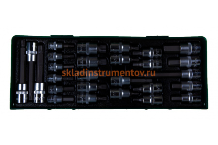 Набор торцевых головок с вставками 3/8" и 1/2"DR 27 предметов (ложемент) Jonnesway S06H427ST (S06H427SP)