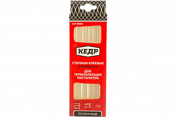 Стержни клеевые прозрачные (11 мм; 20 см; 6 шт.) КЕДР 117-0003 54891