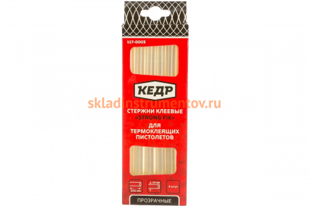 Стержни клеевые прозрачные (11 мм; 20 см; 6 шт.) КЕДР 117-0003 54891