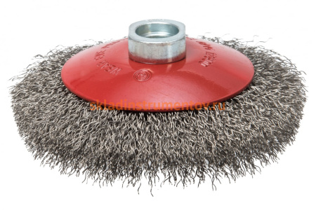 Щетка коническая с гофрированной нержавеющей проволокой Эксперт 537 (115 мм; М14*2 мм) Профоснастка 20804003