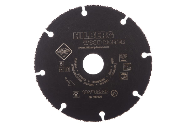 Диск отрезной карбид вольфрамовый Super Wood (125х22.23 мм) Hilberg 530125