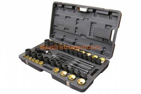 Набор оправок для монтажа и демонтажа сайлентблоков, гидравлический 49 предметов МАСТАК 110-20049C