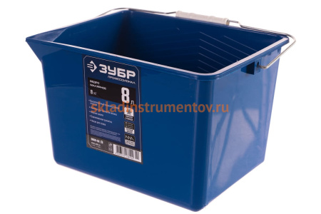 Малярное пластмассовое ведро 8 л, высокопрочное Зубр 0609-08_z02