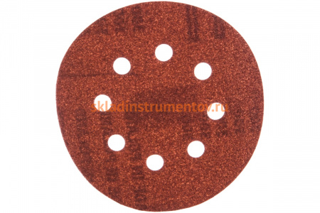 Круг шлифовальный на липучке для обработки дерева (125 мм; Р100; 8 отверстий) KLINGSPOR 270443