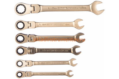 Набор комбинированных трещоточных ключей с шарниром 6 шт ДТ/30 Дело Техники 515460