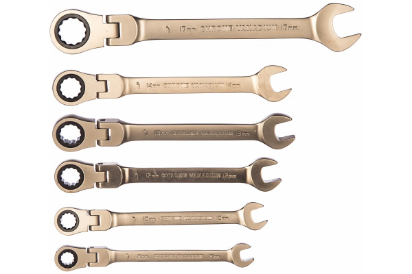 Набор комбинированных трещоточных ключей с шарниром 6 шт ДТ/30 Дело Техники 515460