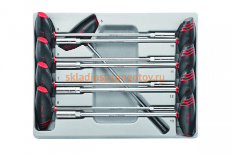 Набор отвёрток под головку с Т-образной ручкой 9 предметов 5мм-13мм FORCE 2095