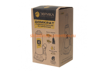 Гидравлический бутылочный домкрат Эврика с клапаном, 4 т, ремкомплект ER-80041