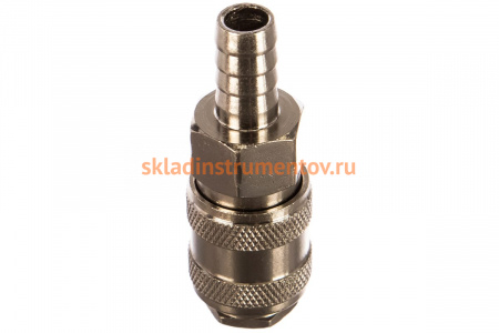 Быстроразъем пневматический с клапаном - елочка 10 мм ЭВРИКА ER-SE1-4SH