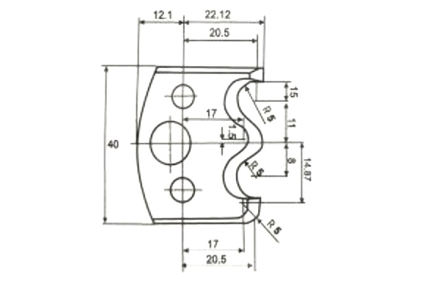 Нож фасонный 2 шт. по дереву для фрезерной головки Энкор 19316