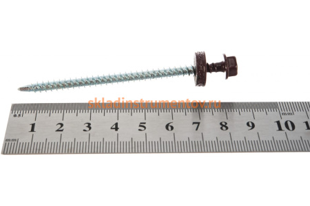 Саморезы для крепления кровельных материалов к деревянной обрешетке Зубр цвет RAL 3005 "темно-красн.", оцинк., 4,8x80 мм, 700 шт 4-300310-48-080-3005