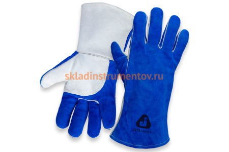 Перчатки сварщика с крагой Jeta Safety Ferrus Frost, цвет синий/серый, JWK601-XL Перчатки сварщика с крагой Jeta Safety Ferrus Frost, цвет синий/серый, JWK601-XL