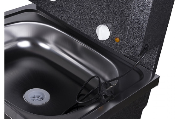 Дачный умывальник Вихрь КОМФОРТ, с подогревом, нержавеющая мойка, цвет серебро 74/4/8