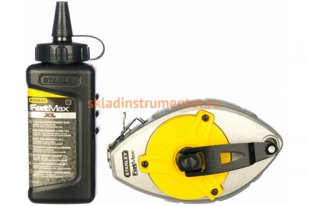 Набор: шнуровка в корпусе 30 м и флакон черного мелового порошка STANLEY FatMax Xtreme 0-47-488