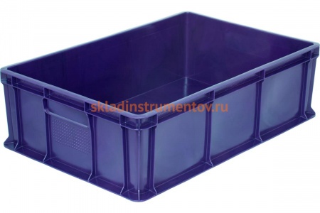 Ящик п/э Тара.ру 600х400х180 мм сплошной без ручек синий 17342
