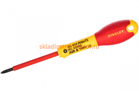 Диэлектрическая отвертка FATMAX 1000V PH0х75 мм Stanley 0-65-414