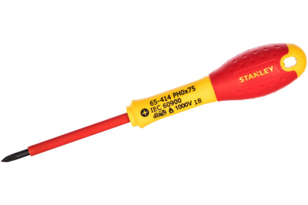 Диэлектрическая отвертка FATMAX 1000V PH0х75 мм Stanley 0-65-414