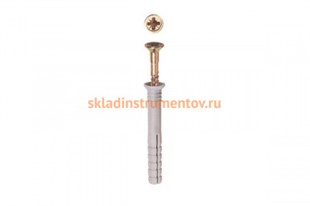 Дюбель-гвоздь полипропиленовый с потайным бортиком 1050 шт. (8х60 мм; ТФ0) Зубр 4-301340-08-060