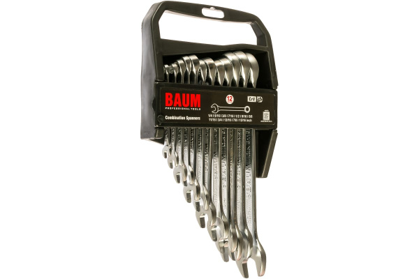 Набор комбинированных ключей дюймовых в пластиковом держателе 12 предметов 1/4 -15/16 BAUM 30-12AP