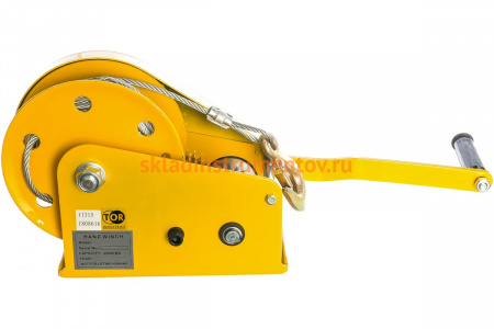 Ручная барабанная лебедка TOR ЛБ-2600 (BHW) г/п 1,0 т, длина троса 20 м 11315