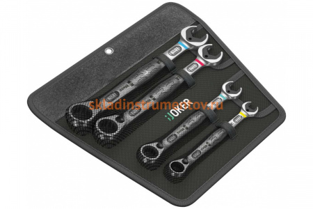 Набор комбинированных ключей с трещоткой, WERA 6001 Joker Switch 4 Set 1 10/13/17/19 мм, 4 предметов WE-020090