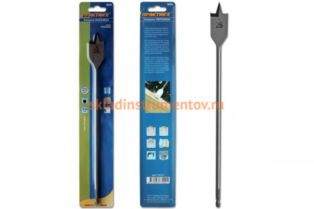 Сверло перовое по дереву (26х300 мм) ПРАКТИКА 774-221