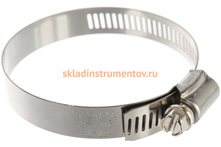 Хомуты Зубр ЭКСПЕРТ нерж. сталь просечная лента 12 мм 57-76мм 2шт 37815-057-76-2