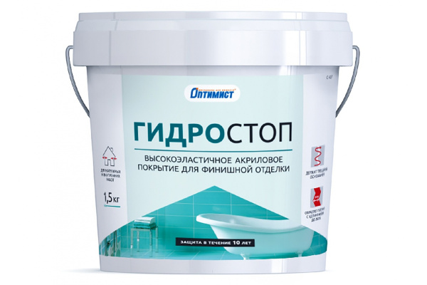 Покрытие для финишной отделки Гидростоп Оптимист С407 1,5 кг OP0250