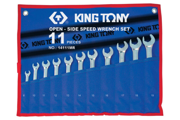 Набор комбинированных трещоточных ключей (8-19 мм, 11 предметов) KING TONY 14111MRN