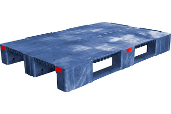Синий паллет 1200х800х150 мм сплошной усиленный Тара.ру 08946