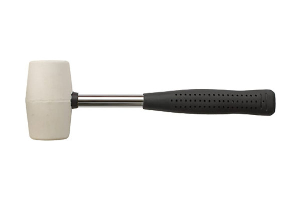 Киянка резиновая белая, металлическая ручка 65 мм КУРС 45329