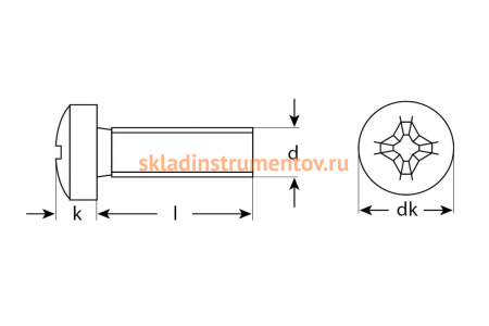 Винт ЗУБР DIN 7985 M6 x 55 мм 5 кг кл. пр. 4.8 оцинк. 303150-06-055