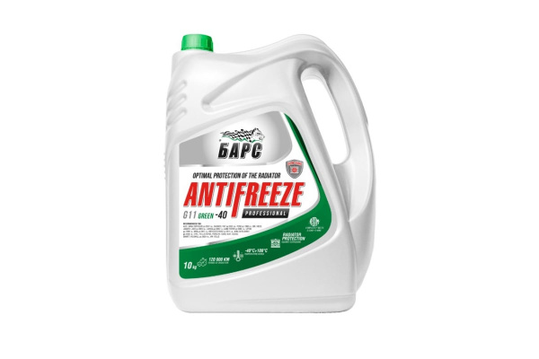 Антифриз БАРС PROFESSIONAL зеленый, G11, 10 кг TNNBARS00028