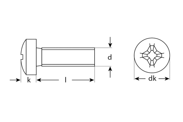 Винт ЗУБР DIN 7985 M6 x 55 мм 5 кг кл. пр. 4.8 оцинк. 303150-06-055