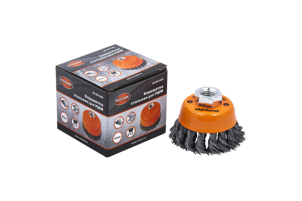Стальная чашеобразная кордщетка  для УШМ 65 мм грубая AV Steel AV-841406