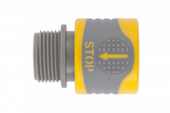 Соединитель быстросъемный, наружная резьба 3/4" с аквастоп PALISAD LUXE 66233