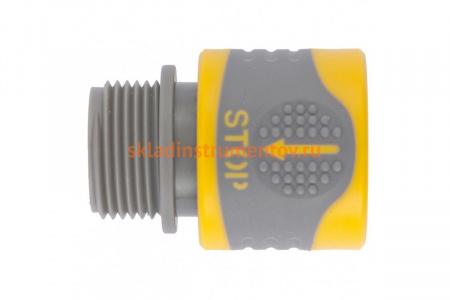 Соединитель быстросъемный, наружная резьба 3/4" с аквастоп PALISAD LUXE 66233