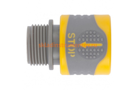 Соединитель быстросъемный, наружная резьба 3/4" с аквастоп PALISAD LUXE 66233