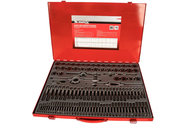 Набор метчиков и плашек Matrix М2-М18 110 шт 773110