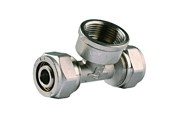 Тройник соединительный (20х20 мм; 3/4"; 2 мм; цанга-гайка) для трубопровода Зубр 51406-20-3/4