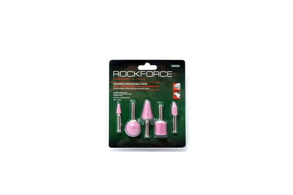 Набор камней абразивных в блистере (5 шт; хвостовик 6 мм) ROCKFORCE RF-GSK503