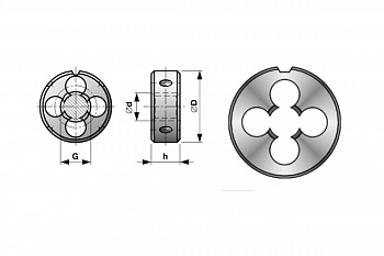 Плашка, трубная резьба HSS G1/8 дюйма Bucovice Tools 242180