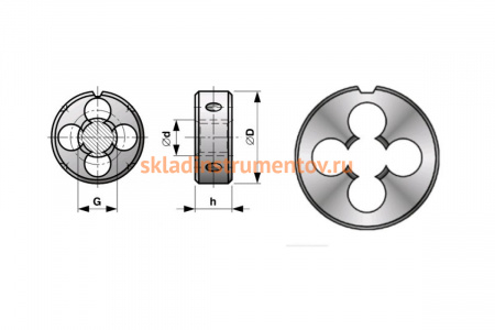 Плашка, трубная резьба HSS G1/8 дюйма Bucovice Tools 242180