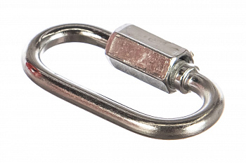 Карабин ЗУБР винтовой с муфтой, 4мм, 1 шт, оцинкованный, 304536-04