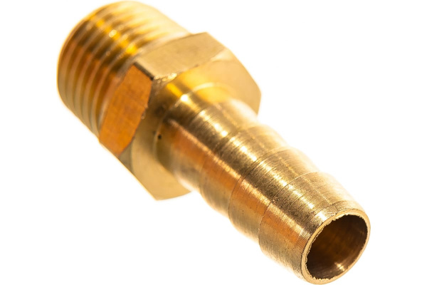 Штуцер пневматический наружная резьба 1/4- елочка 8 мм, 2 шт. + хомуты ROCKFORCE RF-MH04/05